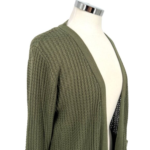 Market & Spruce Olive Green Open Front Cardigan Size Small Petite NWT - Picture 5 of 10